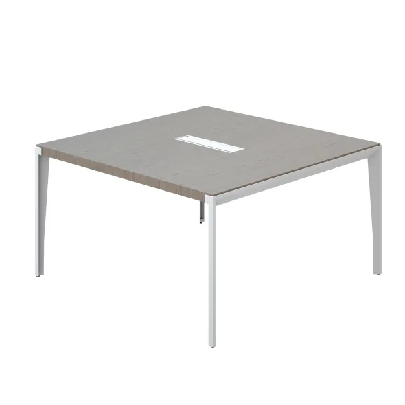 Bureau droit placage bois X-Time Wood - l. 141 x p. 141 cm - top access