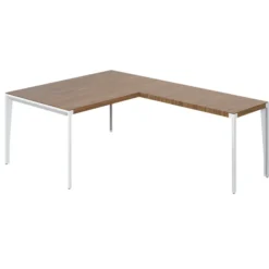 Bureau droit placage bois X-Time Wood - l. 161 x pr. 101 cm + retour