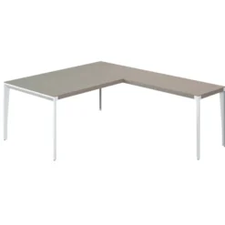 Bureau droit placage bois X-Time Wood - l. 181 x pr. 101 cm + retour