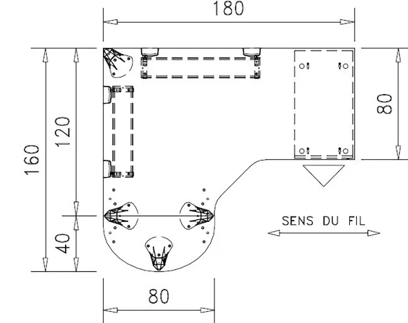 Bureau ergonomique compact 90° asymétrique Epure - l. 180 x l. 120 x pr. 80-80 cm convivialité retour caisson porteur