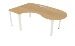 Bureau ergonomique compact 90° asymétrique Epure - top access - l. 200 x l. 120 x pr. 60 cm - 2 convivialités