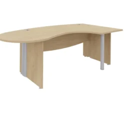 Bureau ergonomique compact 90° asymétrique Majesty - l. 200 x l. 110 x pr. 60 cm - pieds panneaux