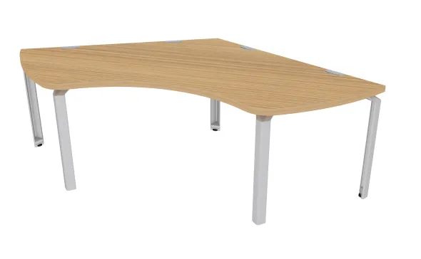 Bureau ergonomique compact 120° symétrique Epure - l. 140 x pr. 80 cm - 2 côtés courbes