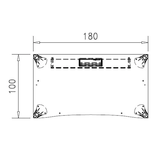 Bureau ergonomique droit Epure - l. 180 x pr. 100 cm - top access