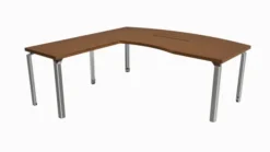 Bureau ergonomique droit placage bois Epure Manager - top access - l. 200 x pr. 100 + retour l. 100 x pr. 60 cm