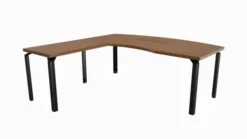 Bureau ergonomique droit placage bois Epure Manager - l. 200 x pr. 100 + retour l. 100 x pr. 60 cm -