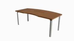 Bureau ergonomique droit placage bois Epure Manager - top access - l. 200 x pr. 100 cm
