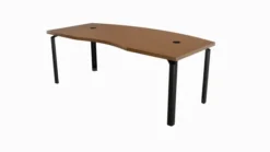 Bureau ergonomique droit placage bois Epure Manager - l. 200 x pr. 100 cm
