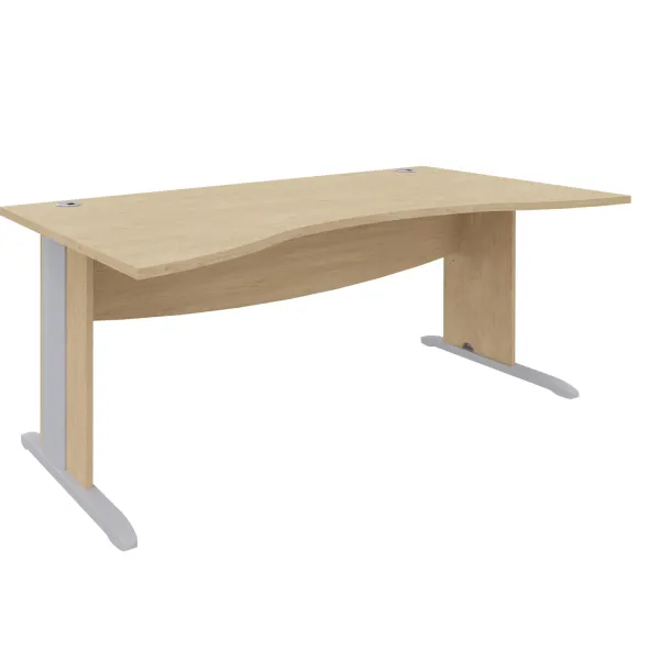 Bureau ergonomique Majesty - l. 180 x pr. 90 cm piétement dégagement latéral