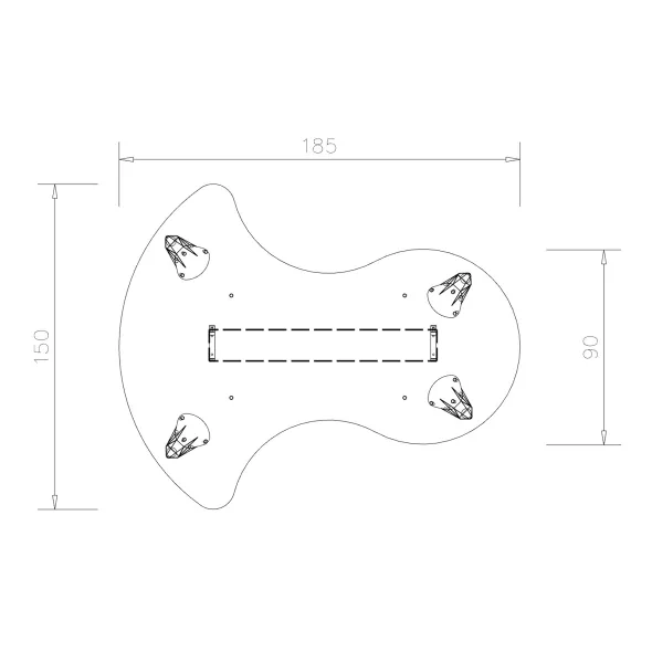 Bureau ergonomique spiral Epure - l. 185 x pr. 150 cm