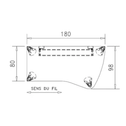 Bureau ergonomique éventail Epure - l. 180 x l. 98 x pr. 80 cm - convivialité latérale