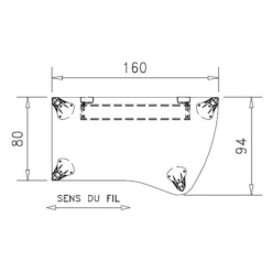 Bureau ergonomique éventail Epure - l. 160 x l. 94 x pr. 80 cm - convivialité latérale