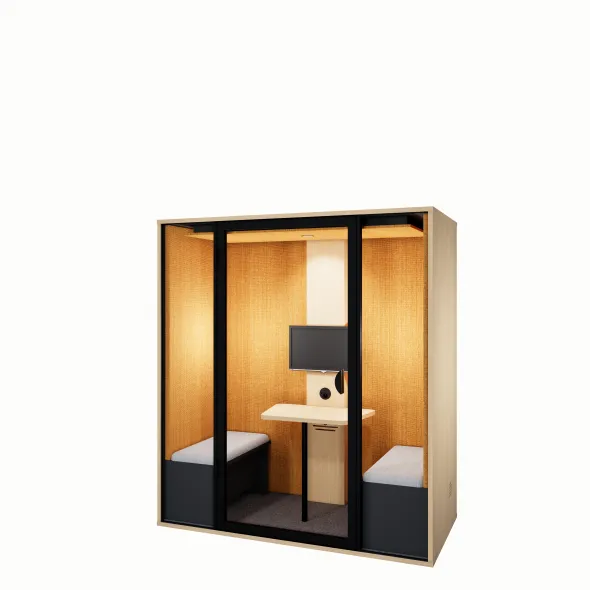 Cabine acoustique Cocon - 2 personnes - 1 écran