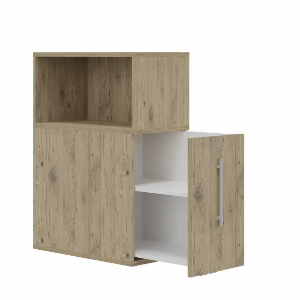 Caisson hauteur bureau Arial - 1 tiroir + niche - pr. 80 cm