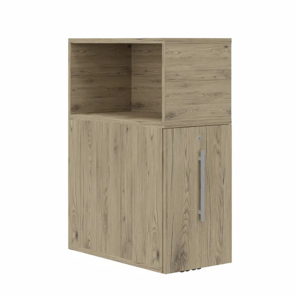 Caisson hauteur bureau Arial - 1 tiroir + niche - pr. 80 cm