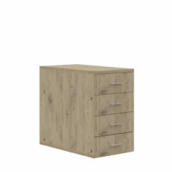 Caisson hauteur bureau Arial - 4 tiroirs plats pr. 80 cm