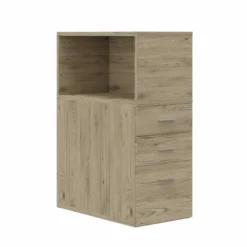 Caisson hauteur bureau Arial - 2 tiroirs plats + 1 tiroir dossiers suspendus + niche - pr. 80 cm