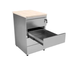 Caisson hauteur bureau Corial métallique - 4 tiroirs plats pr. 60 cm