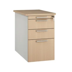 Caisson hauteur bureau Fusion - 2 tiroirs plats + 1 tiroir dossiers suspendus - pr. 80 cm - façade mélaminé
