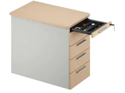 Caisson hauteur bureau Fusion - 4 tiroirs plats - pr. 80 cm - façade mélaminé