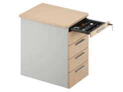 Caisson hauteur bureau Fusion - 4 tiroirs plats - pr. 66 cm - façade mélaminé