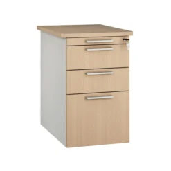 Caisson hauteur bureau Fusion - 2 tiroirs plats + 1 tiroir dossiers suspendus - pr. 66 cm - façade mélaminé