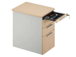 Caisson hauteur bureau Fusion - 2 tiroirs plats + 1 tiroir dossiers suspendus - pr. 66 cm - façade mélaminé