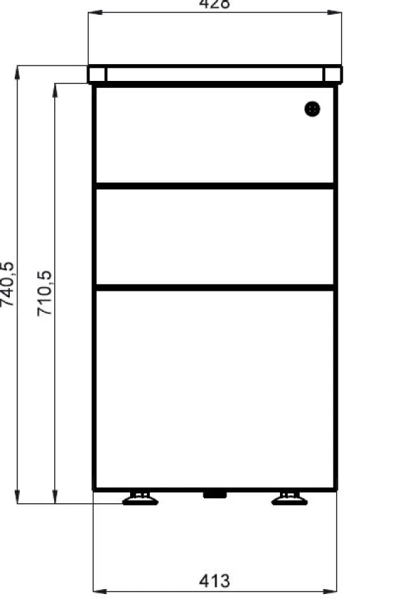 Caisson hauteur bureau mélaminé Evidence - 2 tiroirs plats + 1 tiroir dossiers suspendus - pr. 80 cm
