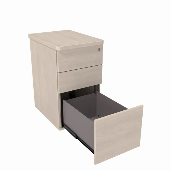 Caisson hauteur bureau mélaminé Evidence - 2 tiroirs plats + 1 tiroir dossiers suspendus - pr. 60 cm