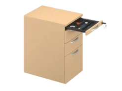 Caisson hauteur bureau mélaminé FrameOne II - 4 tiroirs plats - pr. 80 cm