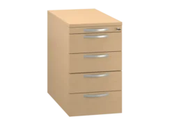 Caisson hauteur bureau mélaminé FrameOne II - 4 tiroirs plats - pr. 80 cm