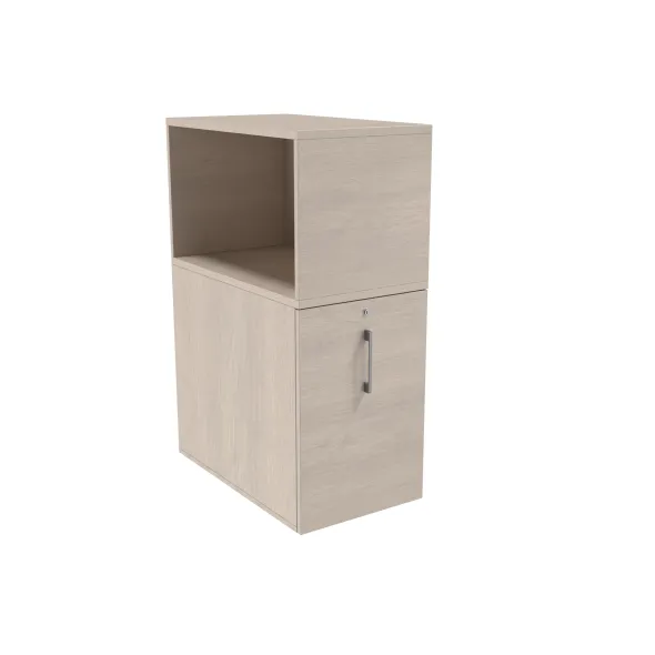 Caisson hauteur bureau mélaminé Evidence - 1 tiroir + niche - pr.80 cm - délai court