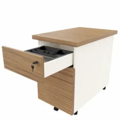 Caisson hauteur bureau mélaminé Epure - 2 tiroirs plats + 1 tiroir dossiers suspendus - pr. 80 cm