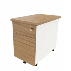 Caisson hauteur bureau mélaminé Epure - 2 tiroirs plats + 1 tiroir dossiers suspendus - pr. 80 cm