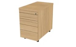 Caisson hauteur bureau mélaminé Epure - 4 tiroirs plats - pr. 80 cm