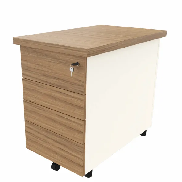 Caisson hauteur bureau mélaminé Epure - 4 tiroirs plats - pr. 80 cm