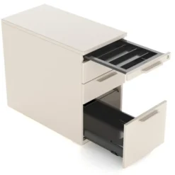 Caisson hauteur bureau mélaminé Possilio - 2 tiroirs plats + 1 tiroir dossiers suspendus
