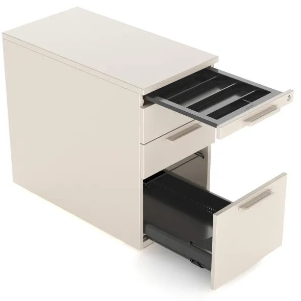 Caisson hauteur bureau mélaminé Possilio - 2 tiroirs plats + 1 tiroir dossiers suspendus