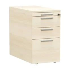 Caisson hauteur bureau mélaminé Possilio - 2 tiroirs plats + 1 tiroir dossiers suspendus