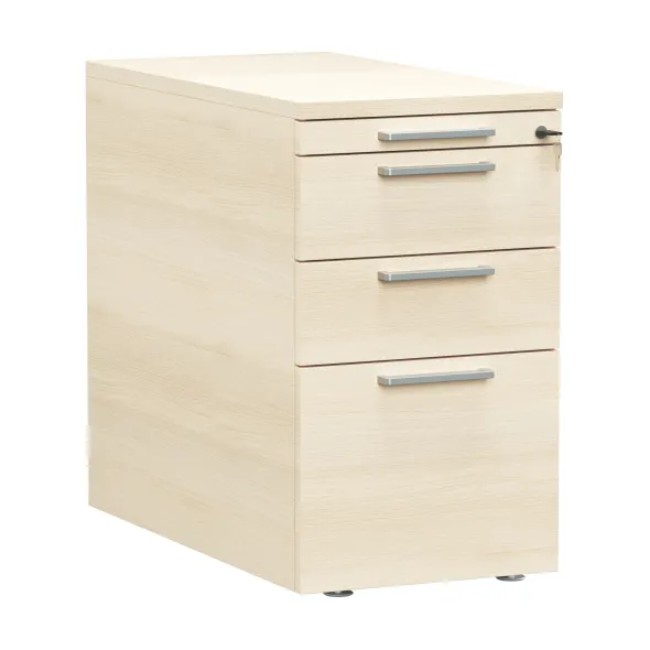 Caisson hauteur bureau mélaminé Possilio - 2 tiroirs plats + 1 tiroir dossiers suspendus