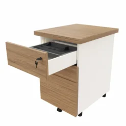 Caisson hauteur bureau mélaminé Epure - 2 tiroirs plats + 1 tiroir dossiers suspendus - pr. 60 cm