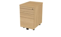 Caisson hauteur bureau mélaminé Epure - 2 tiroirs plats + 1 tiroir dossiers suspendus - pr. 60 cm