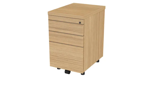 Caisson hauteur bureau mélaminé Epure - 2 tiroirs plats + 1 tiroir dossiers suspendus - pr. 60 cm