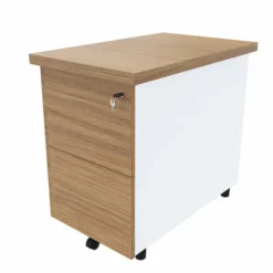 Caisson hauteur bureau mélaminé Epure - 2 tiroirs dossiers suspendus - pr. 80 cm