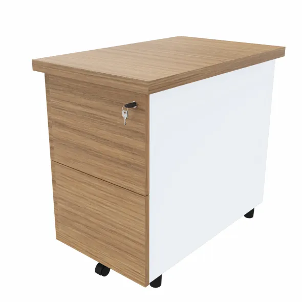 Caisson hauteur bureau mélaminé Epure - 2 tiroirs dossiers suspendus - pr. 80 cm