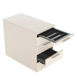 Caisson hauteur bureau mélaminé Possilio - 4 tiroirs plats