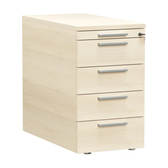 Caisson hauteur bureau mélaminé Possilio - 4 tiroirs plats