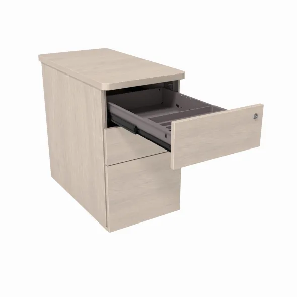 Caisson hauteur bureau mélaminé Evidence - 2 tiroirs plats + 1 tiroir dossiers suspendus - pr. 80 cm - délai court