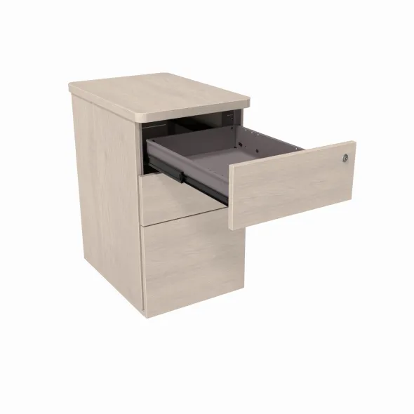Caisson hauteur bureau mélaminé Evidence - 2 tiroirs plats + 1 tiroir dossiers suspendus - pr. 60 cm - délai court