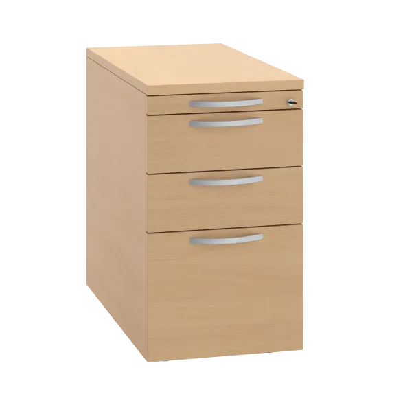 Caisson hauteur bureau mélaminé FrameOne II - 2 tiroirs plats + 1 tiroir dossiers suspendus - pr. 80 cm